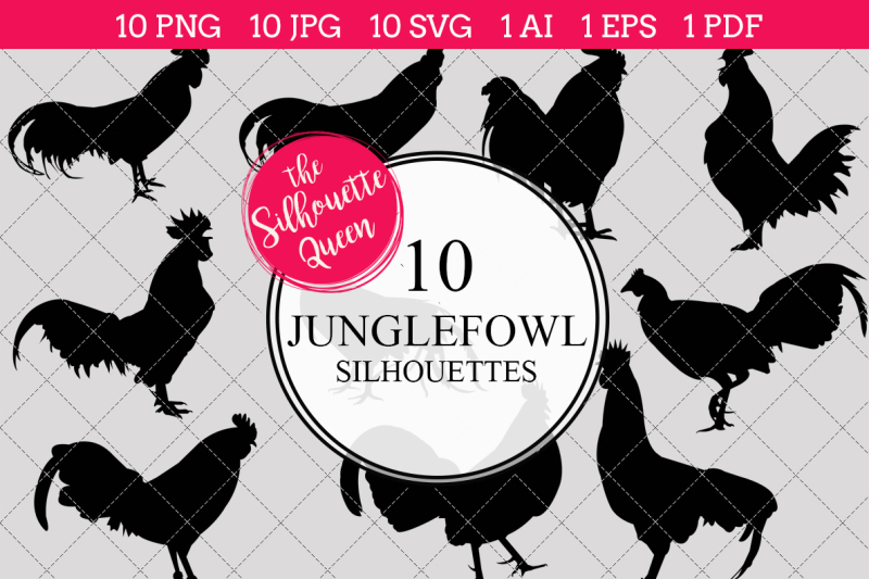 jungle-fowl-silhouettes-vectors