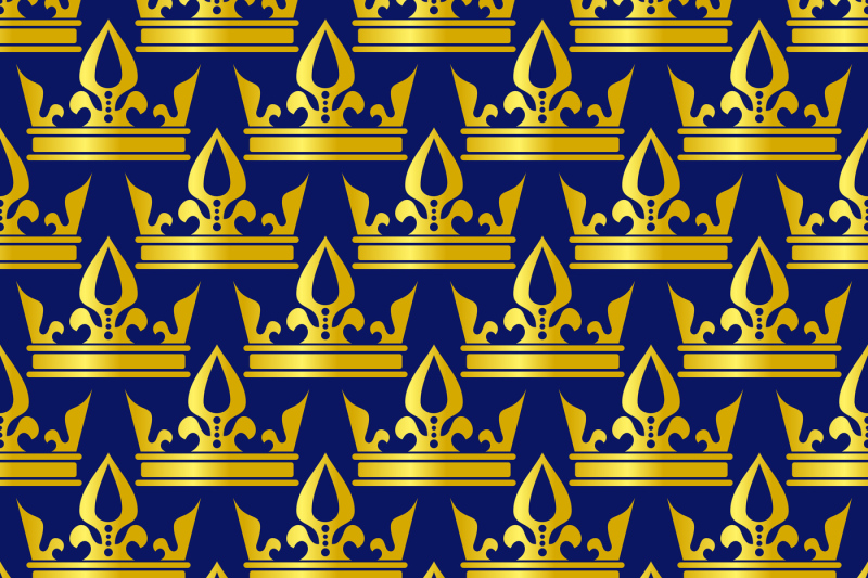 golden-crowns-blue-vector-seamless-pattern