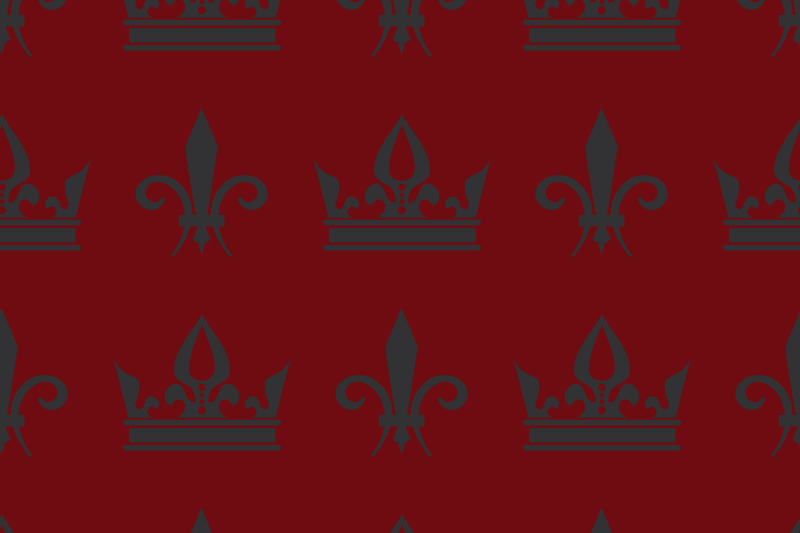 red-vector-crowns-and-fleur-de-lis-seamless-pattern