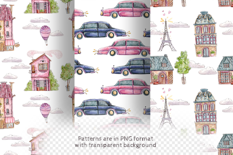 french-houses-set-3-patterns