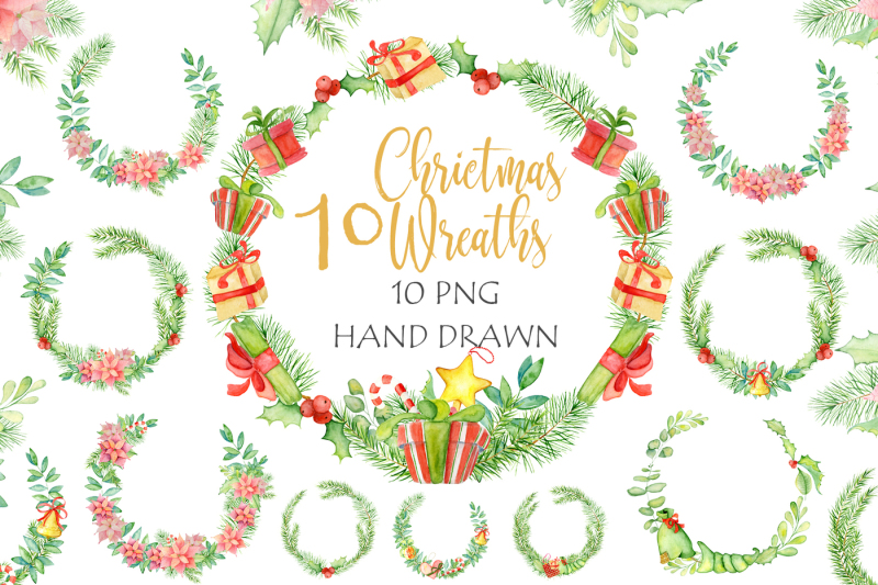 christmas-watercolor-wreaths