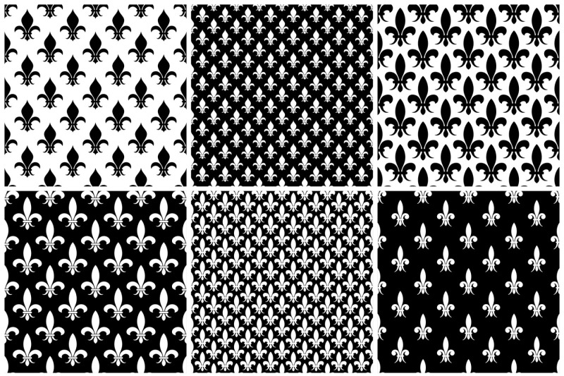 vector-fleur-de-lis-seamless-patterns-set-in-black-and-white