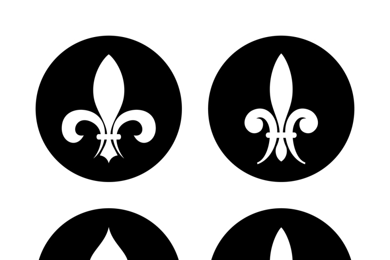 Fleur de lis vector set in black and white By Microvector