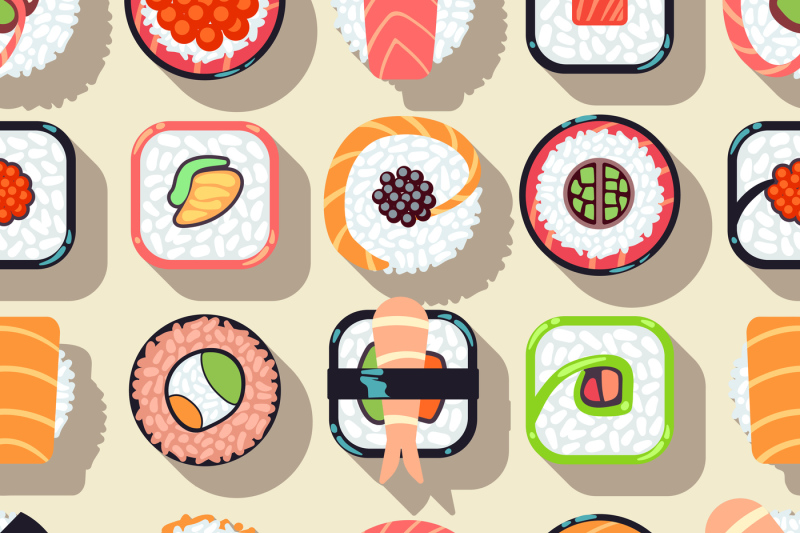 japanese-food-sushi-vector-seamless-pattern