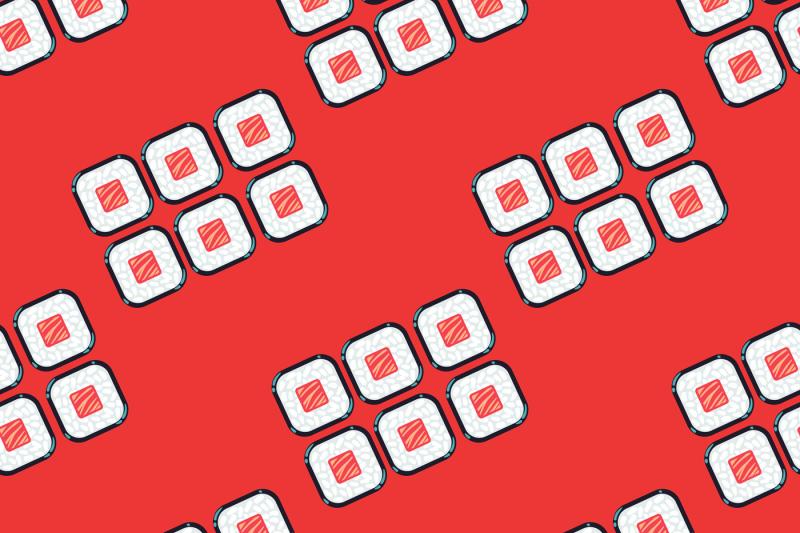 sushi-sets-vector-seamless-pattern-red