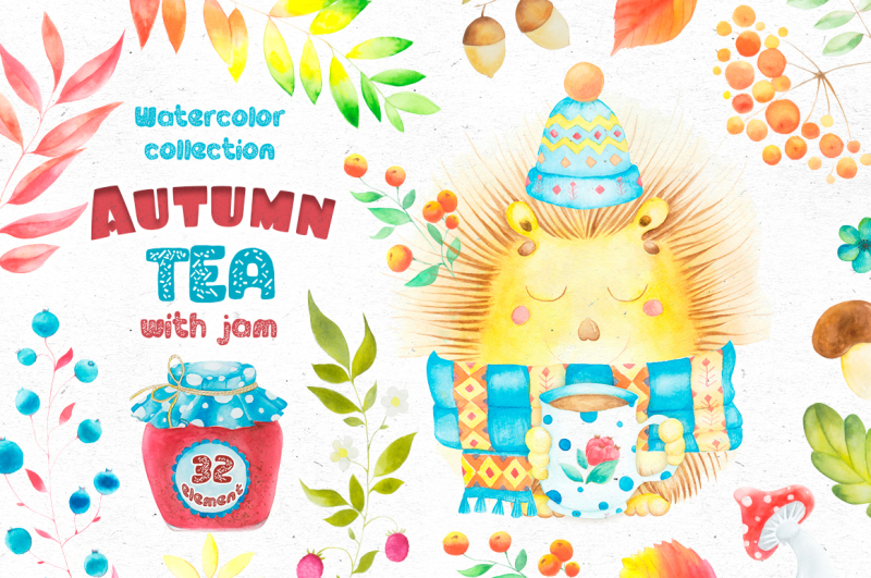 watercolor-collection-autumn-tea-with-jam