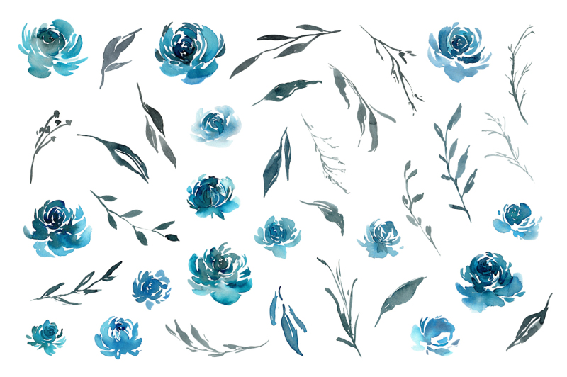 watercolor-turquoise-blue-flowers-png