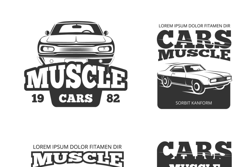 classic-muscle-car-vintage-vector-labels-logo-emblems-badges