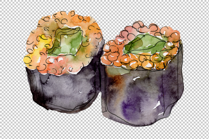 watercolor-sushi-png-watercolor-set