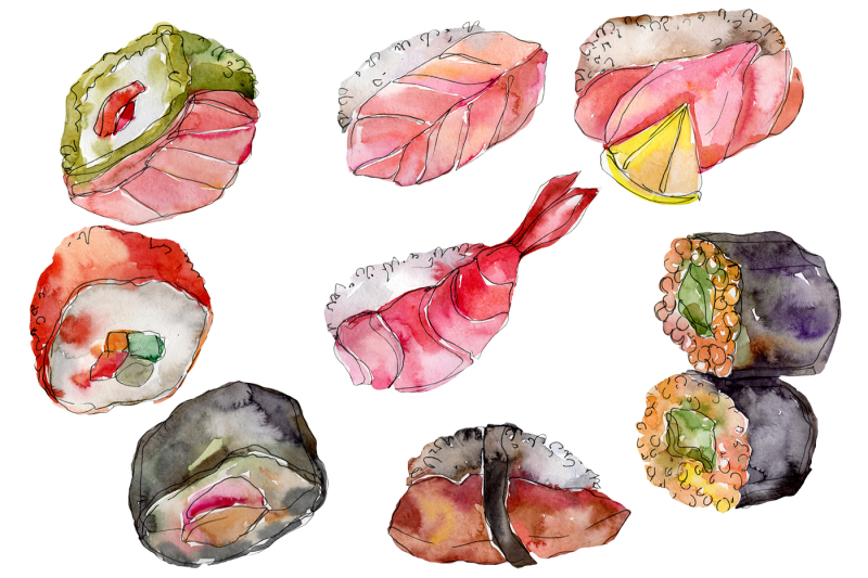 watercolor-sushi-png-watercolor-set