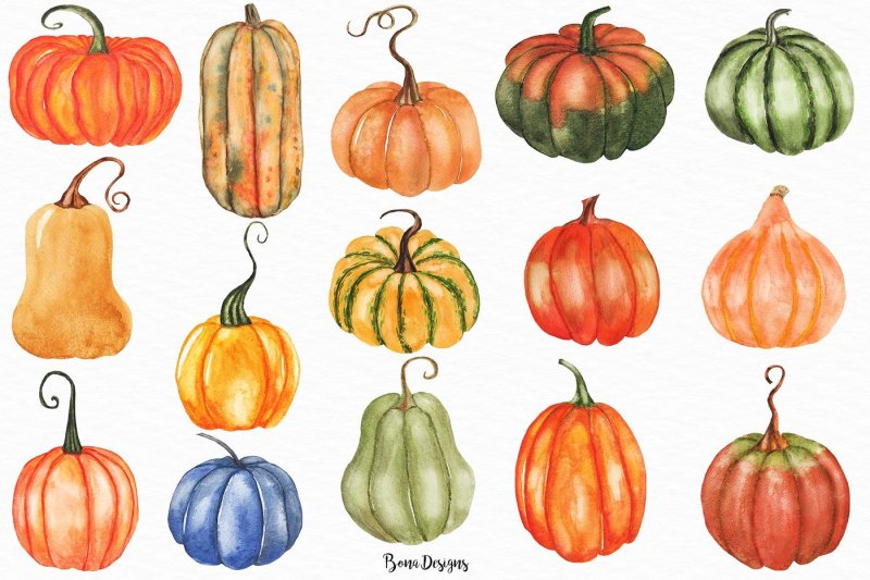 watercolor-pumpkin-clipart-set