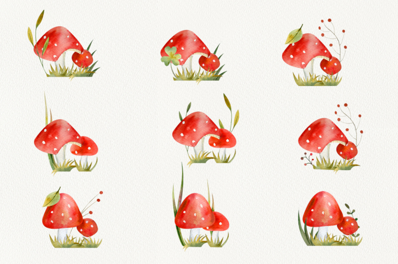 watercolor-set-with-mushrooms