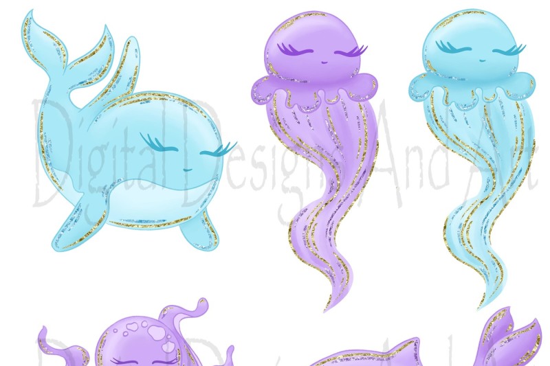 sea-animals-in-blue-and-purple
