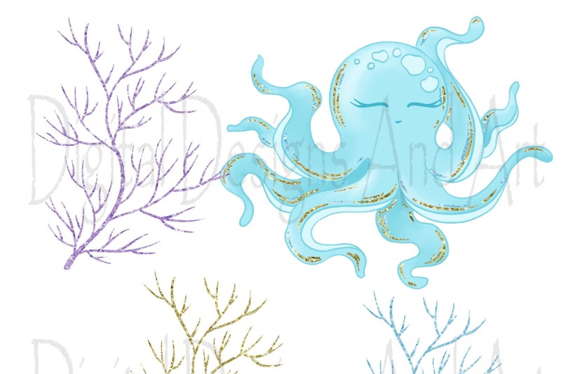 sea-animals-in-blue-and-purple