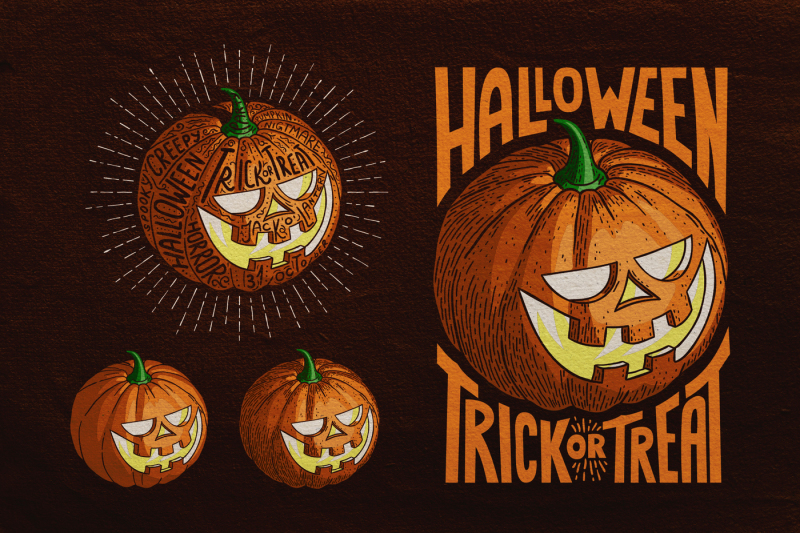 halloween-pumpkin-engraving-style