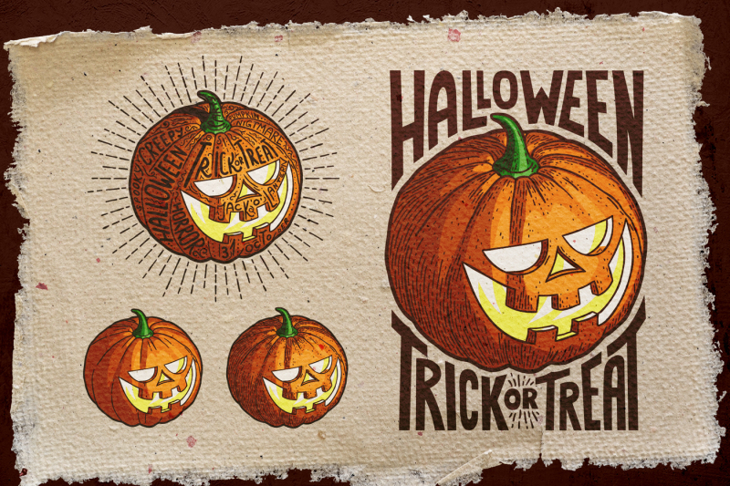 halloween-pumpkin-engraving-style
