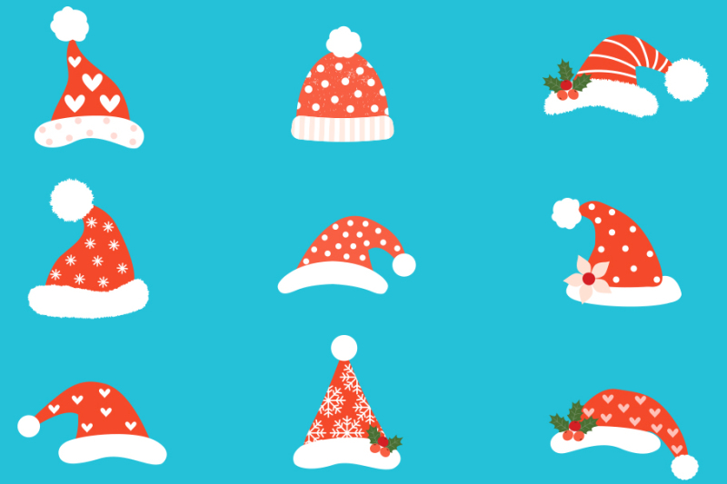 hipster-santa-hats-clipart-cute-santa-claus-hat-clip-art-christmas