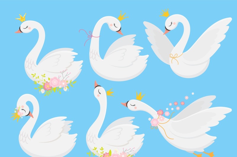 cute-princess-swan-beautiful-white-swans-in-gold-crown-cartoon-goose
