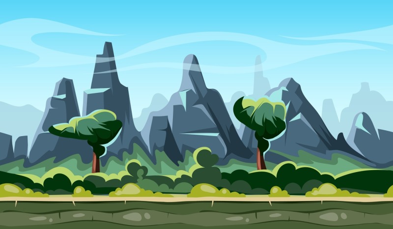 cartoon-nature-landscape-with-trees-and-mountains