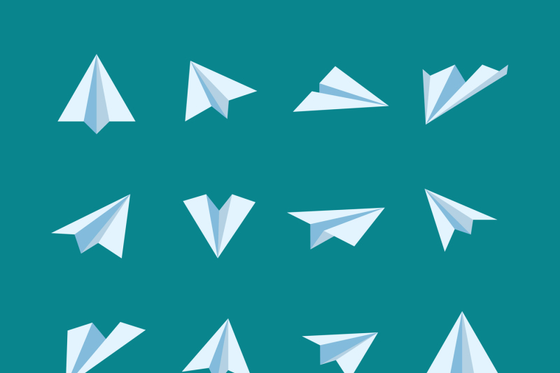 paper-planes-flat-vector-icons-set