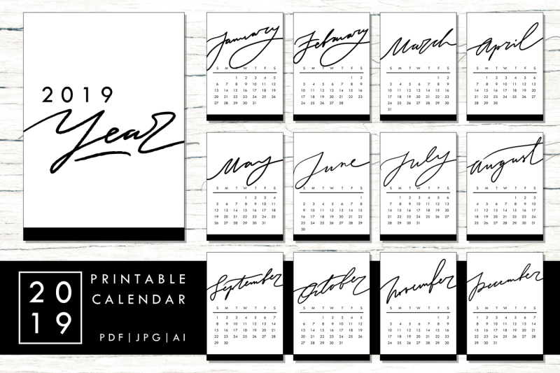 2019-calendar-in-minimalist-style