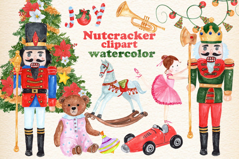 bundle-watercolor-christmas-kids-clipart