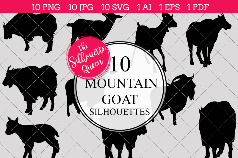 mountain-goat-silhouettes-vector