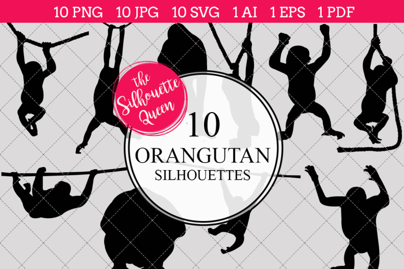 orangutan-silhouettes-vector