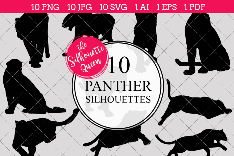panther-silhouettes-vector