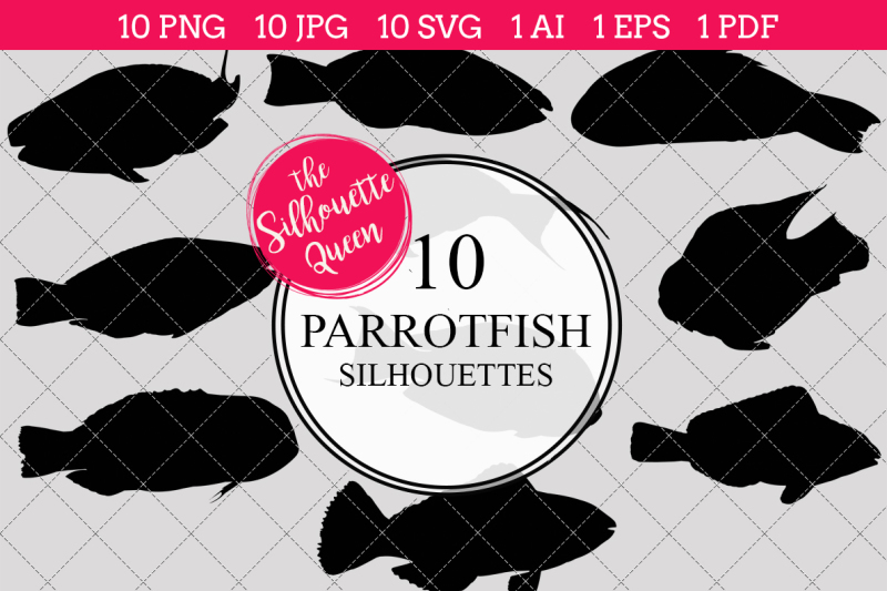 parrotfish-silhouettes-vector