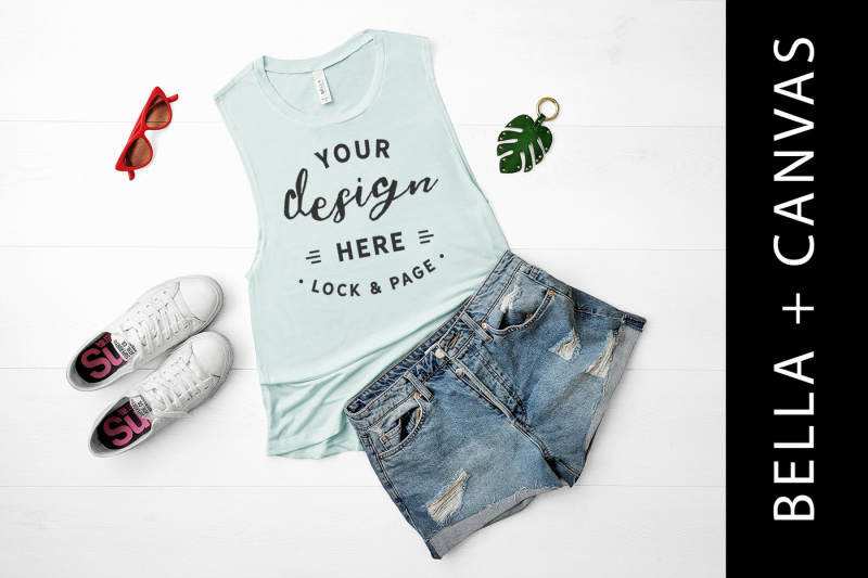 Free Mint Bella Canvas 8803 Tank Top Mockup Vest (PSD Mockups)