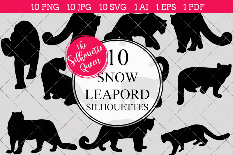 snow-leopard-silhouette-vectors