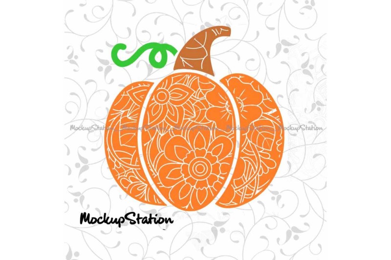 Download Fall Pumpkin Floral Halloween Mandala Boho Fall Decor svg ...