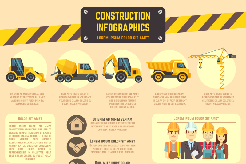 construction-infographic-vector-template-with-machinery-charts-diagr