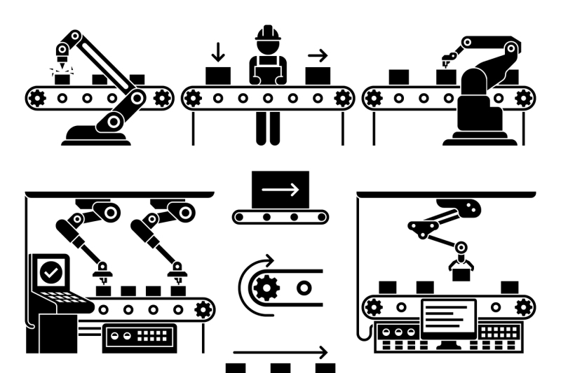 conveyor-production-manufacturing-line-and-workers-vector-icons