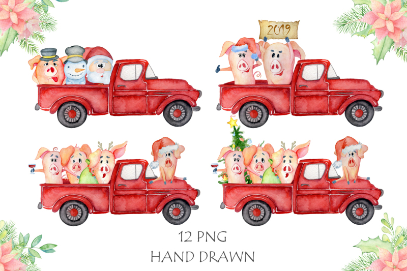 christmas-truck-with-xmas-trees-sants-and-cute-pigs