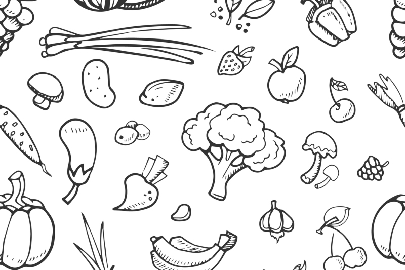 fruit-and-vegetable-vegan-food-doodle-sketch-vector-seamless-backgro