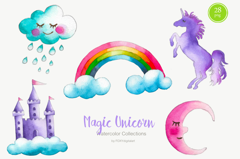 watercolor-unicorn-clipart-nursery-decor