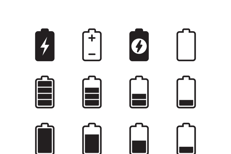 electric-battery-accumulator-energy-vector-icons-set
