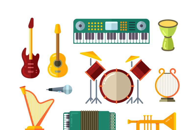 music-instrument-flat-vector-icons