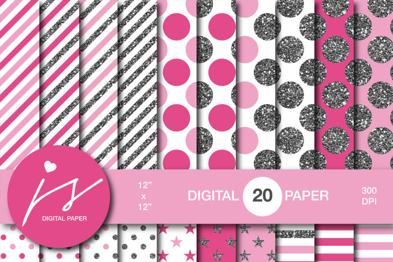 pink-silver-glitter-digital-paper-mi-863