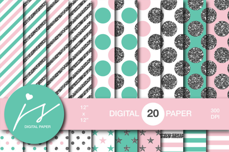 pink-and-turquoise-silver-glitter-digital-paper-mi-864