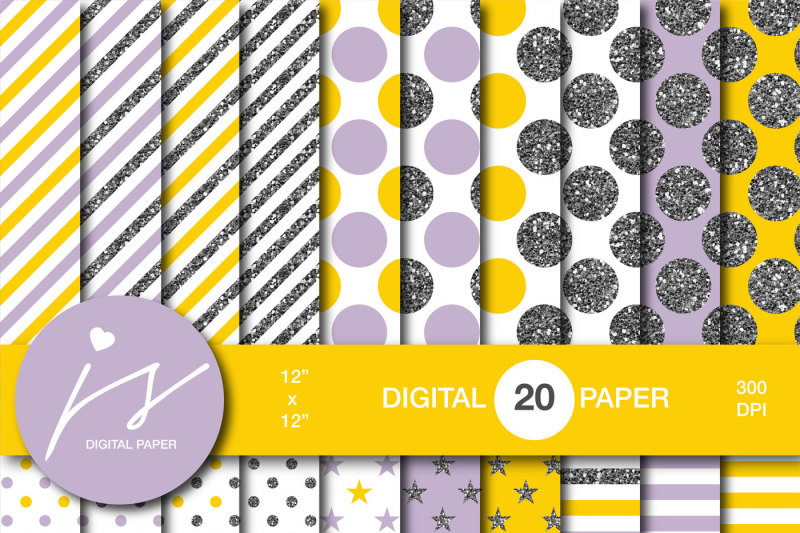 yellow-and-purple-silver-glitter-digital-paper-mi-877