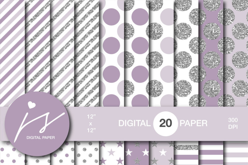 purple-glitter-silver-digital-paper-mi-935