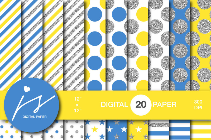 blue-and-yellow-glitter-silver-digital-paper-mi-936