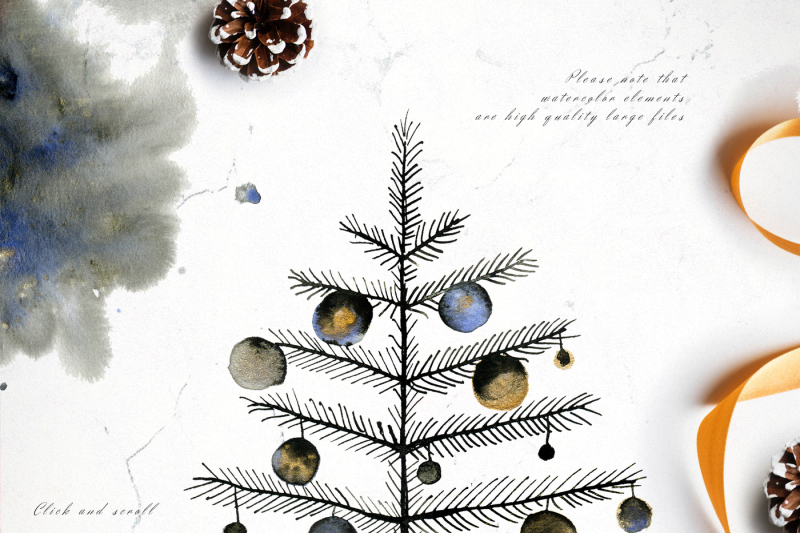 noel-noir-watercolor-christmas-set