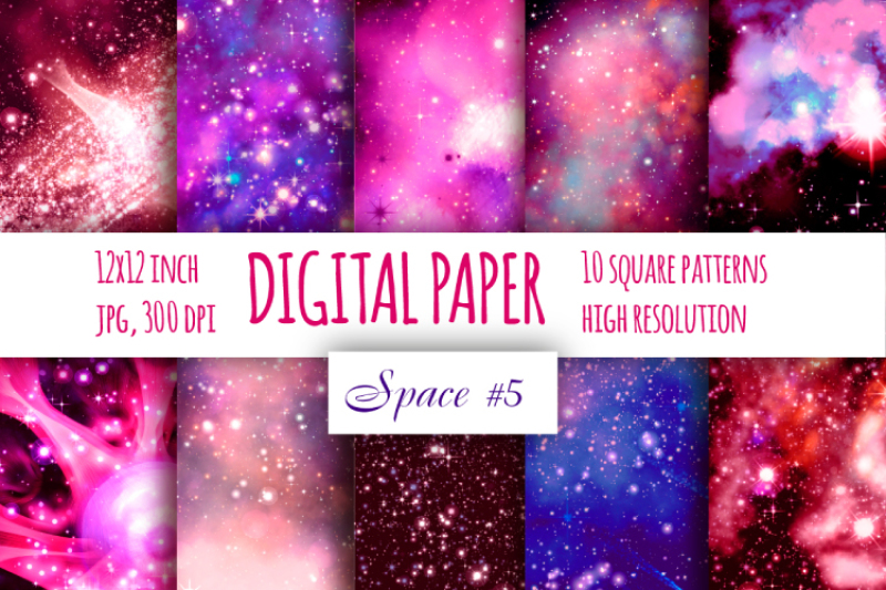 Download Red galaxy digital paper. Starry sky and Science fiction ...
