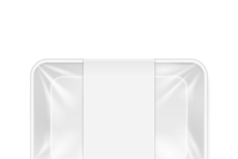 white-transparent-empty-disposable-plastic-food-tray-container-vector