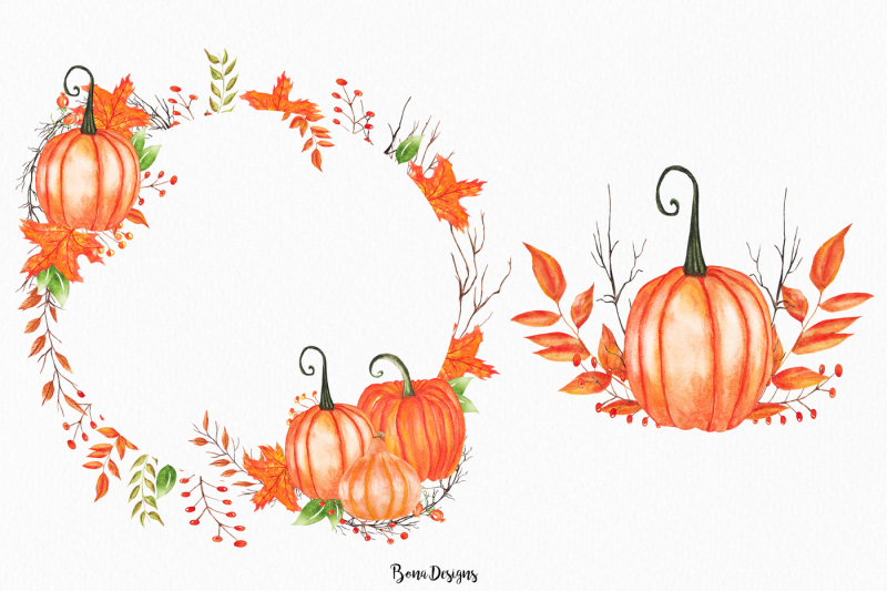 watercolor-pumpkin-wreath-clipart