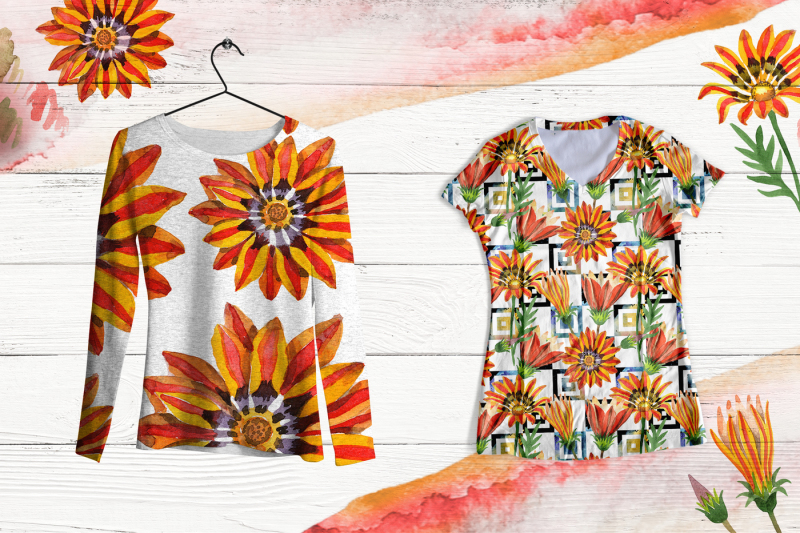 cool-orange-gazania-png-watercolor-set